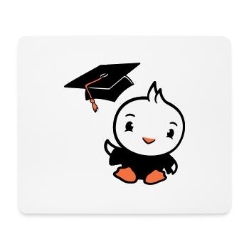 Oiseau Graduation Collège Graduation Chapeau École - Tapis de souris (format paysage) - blanc - Devant