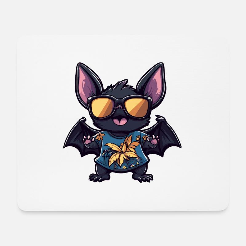 Fledermaus Lustig Sommer - Mousepad (Querformat) - Weiß