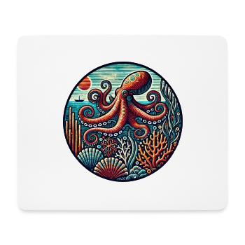 Pieuvre - Tapis de souris (format paysage) - blanc - Devant