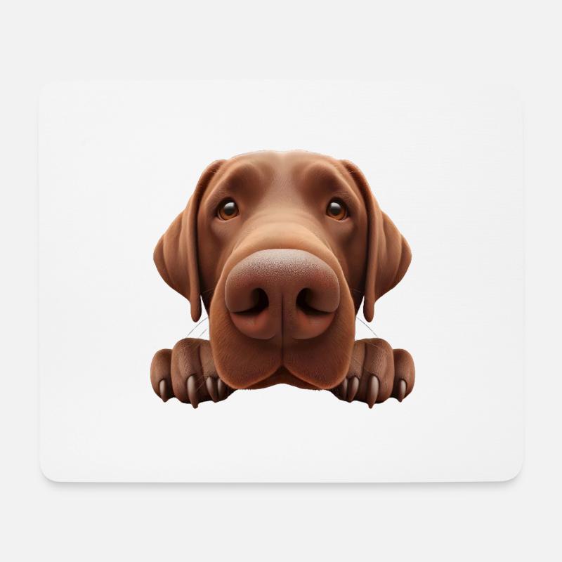 Hundekopf 3 braun - Mousepad (Querformat) - Weiß