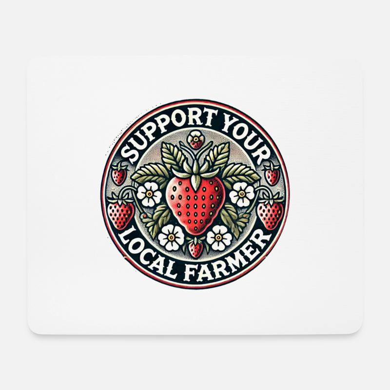 Unterstützen Sie Ihren Landwirt vor Ort - Mousepad (Querformat) - Weiß