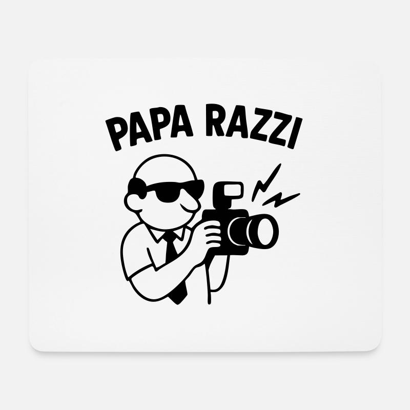 DAD RAZZI – Immer bereit, den Moment festzuhalten... - Mousepad (Querformat) - Weiß