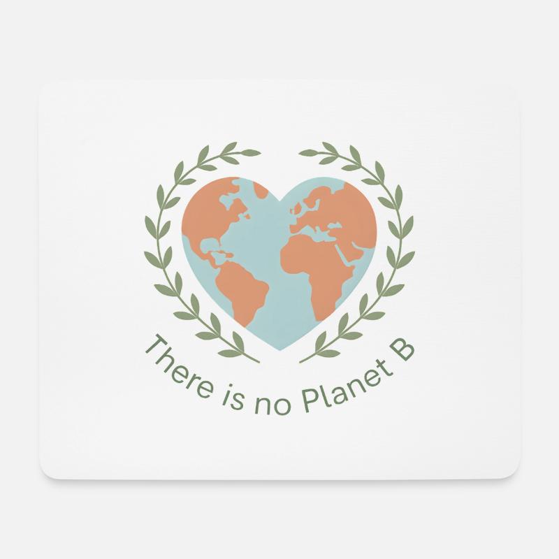 There Is No Planet B Earth Herz - Mousepad (Querformat) - Weiß