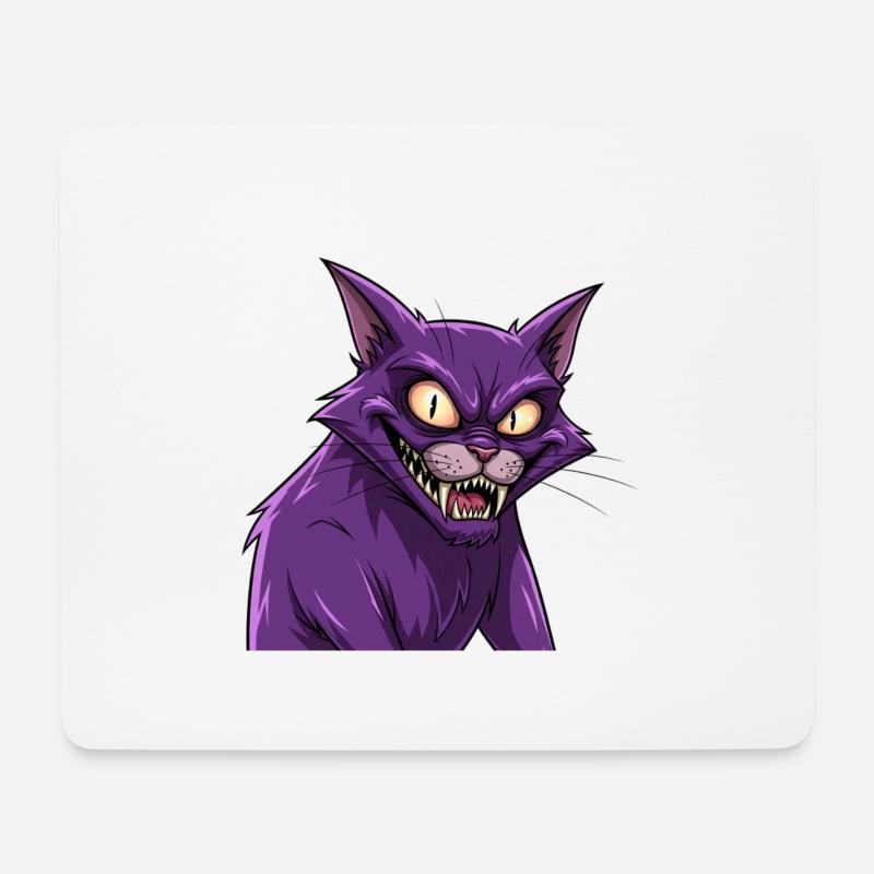 Gruselige Katze - Mousepad (Querformat) - Weiß