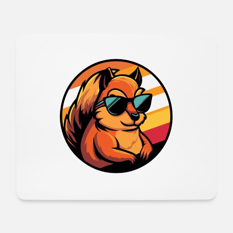 Squirrel Comic Cool - Mouse Pad (horizontal) - white
