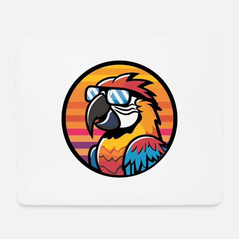 Papagei Comic Cool - Mousepad (Querformat) - Weiß
