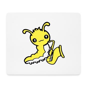 Caterpillar Saxophone Trumpet Instrument Music Hobby Cute - Mouse Pad (horizontal) - white - Front