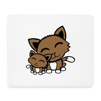 Katze Kätzchen Kind Familie Mama Papa Mutter Vater - Mousepad (Querformat) - Weiß - Vorne