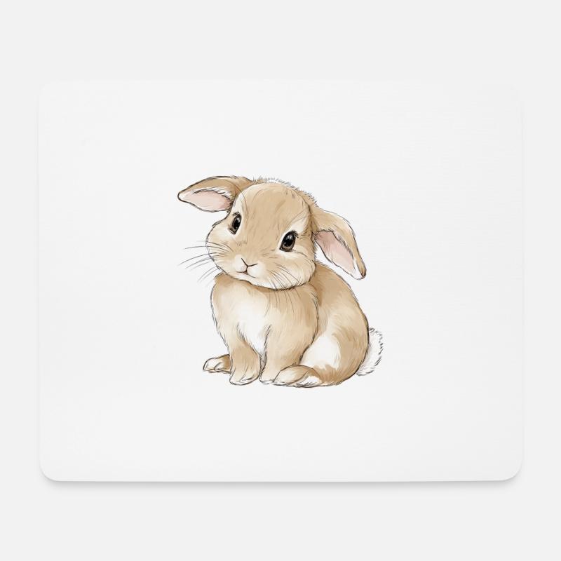 Süßer Baby Hase Kaninchen - Mousepad (Querformat) - Weiß