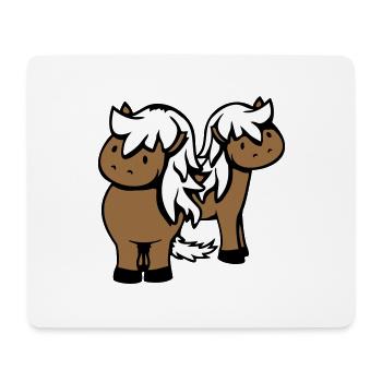 2 Horses Man Woman Lovers Friends Love Team - Mouse Pad (horizontal) - white - Front