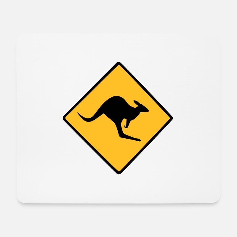 Roadsign Känguruh - Mousepad (Querformat) - Weiß