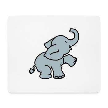 Happy Elephant (2 colors) - Tapis de souris (format paysage) - blanc - Devant