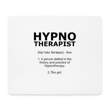 Hypnotherapist Definition FEMALE (Black) - Mouse Pad (horizontal) - white - Front