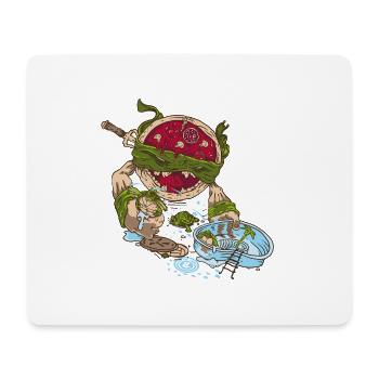 Pizza Ninja - Mousepad (Querformat) - Weiß - Vorne