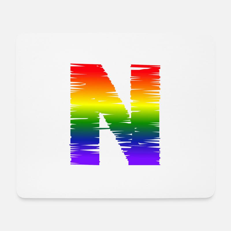 Regenbogen-N - Mousepad (Querformat) - Weiß