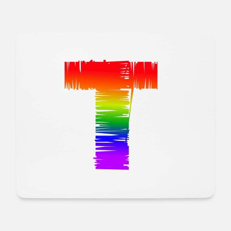 Regenbogen-T - Mousepad (Querformat) - Weiß