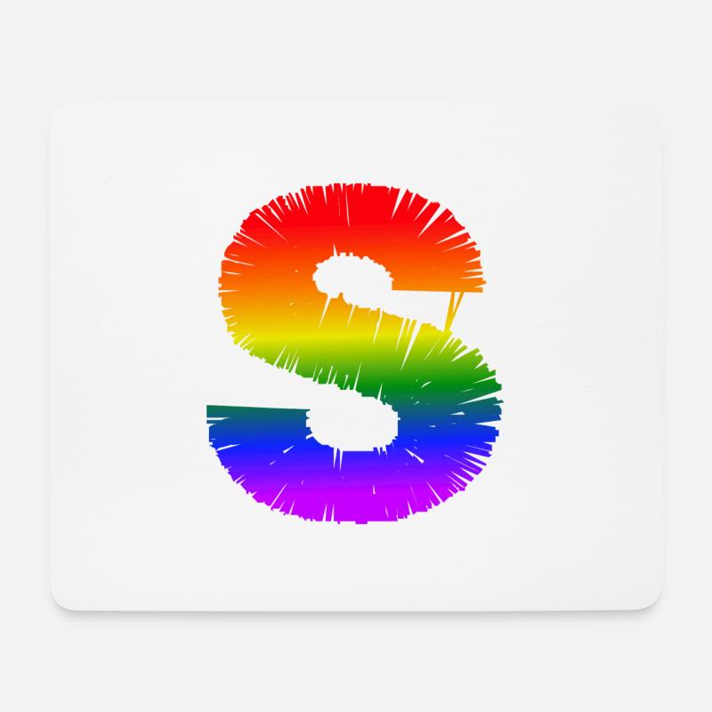 Regenbogen-S - Mousepad (Querformat) - Weiß