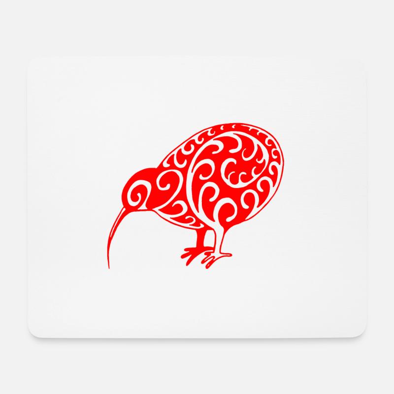 Neuseeland: Kiwi in rot - Mousepad (Querformat) - Weiß