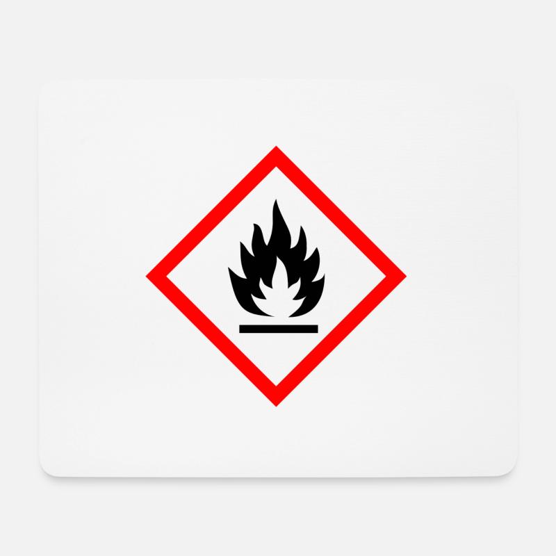 Caution Flammable - Mouse Pad (horizontal) - white