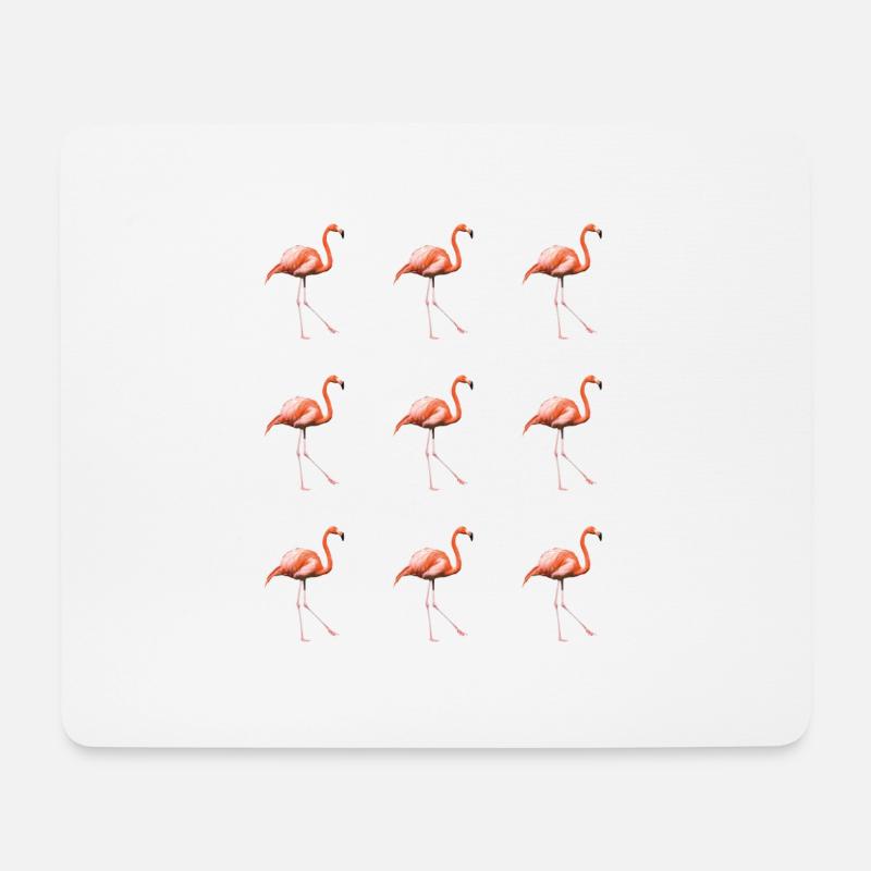 Flamingo Parade - Mousepad (Querformat) - Weiß
