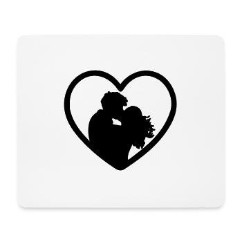 Amour couple couple baiser baiser cadeau romantique - Tapis de souris (format paysage) - blanc - Devant