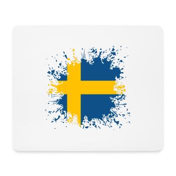 Schweden Flagge Farbspritzer - Mousepad (Querformat) - Weiß - Vorne