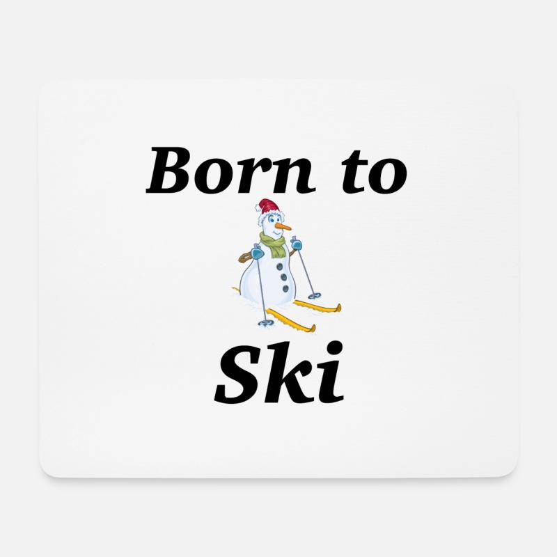 Born to Ski / Ski fahren - Mousepad (Querformat) - Weiß