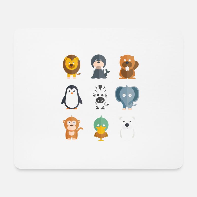 Wilde Tiere - Mousepad (Querformat) - Weiß