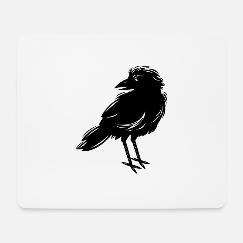 Rabe - Mousepad (Querformat) - Weiß