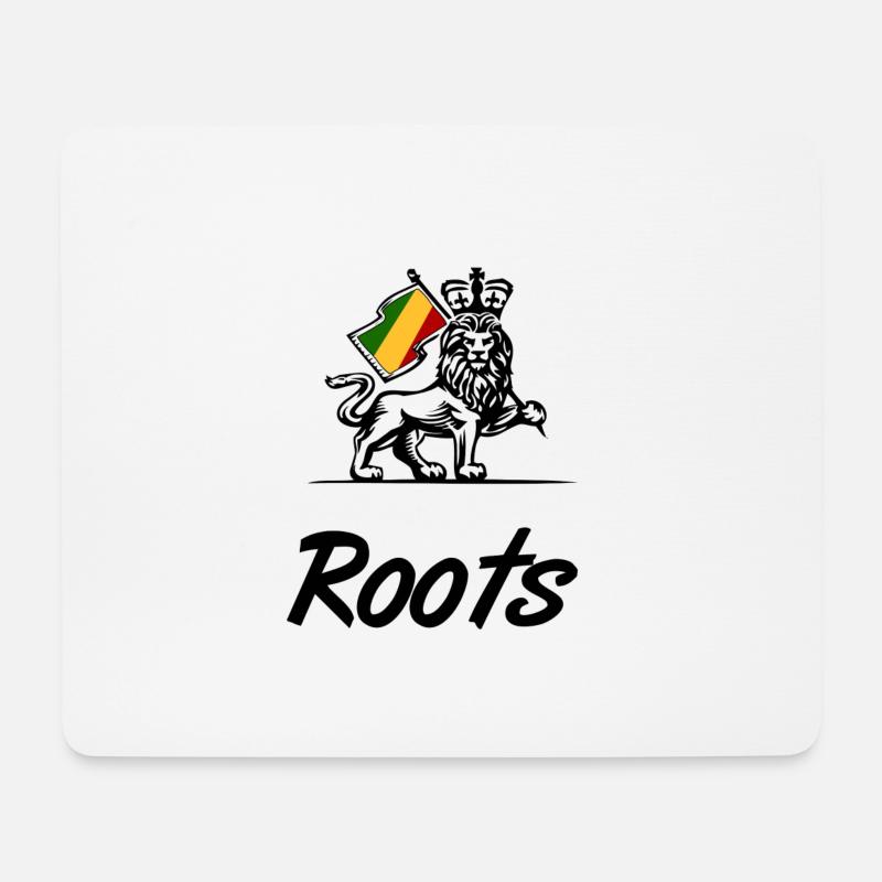 Roots Lion Loewe Reggae Rasta - Tapis de souris (format paysage) - blanc