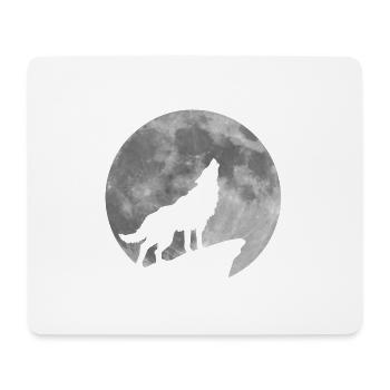 Wolf Mond - Mousepad (Querformat) - Weiß - Vorne