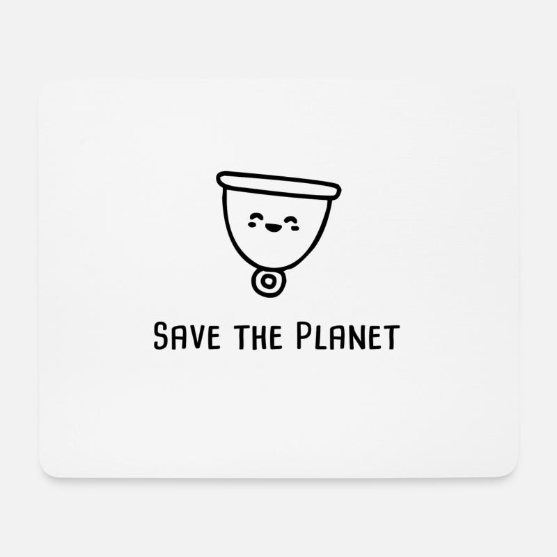 Menstruationstasse save the planet - Mousepad (Querformat) - Weiß