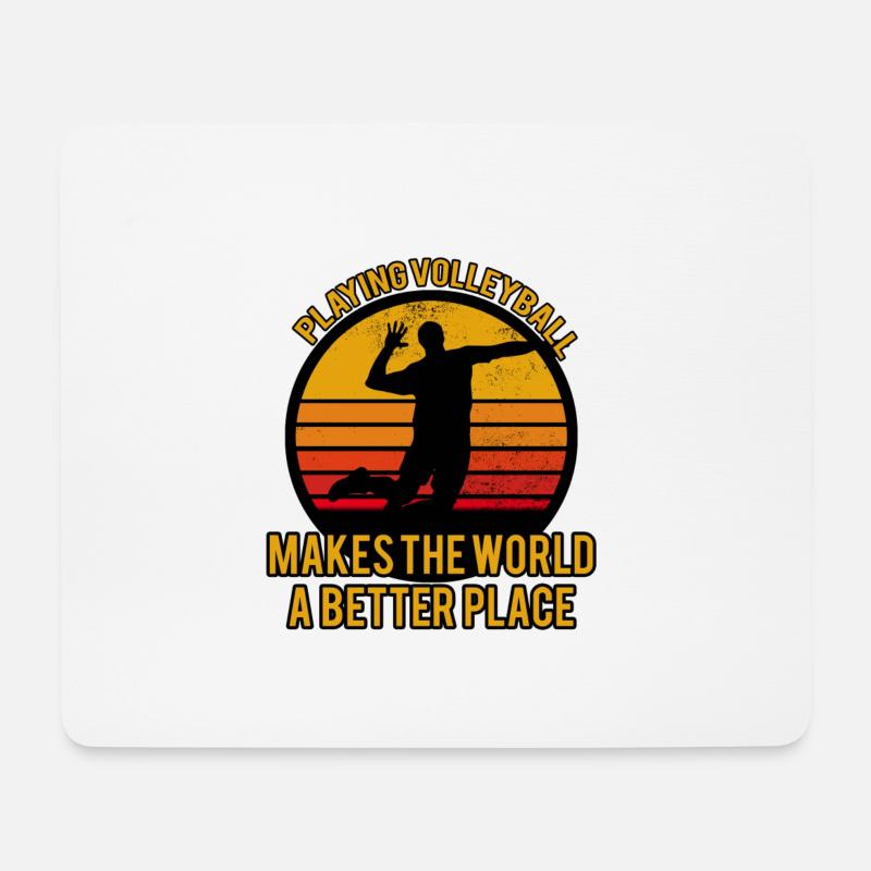 Volleyball better place. Beachvolleyball beachen - Mousepad (Querformat) - Weiß