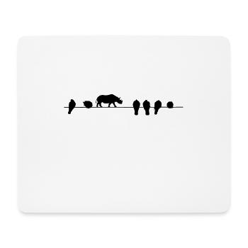 Nashorn - Mousepad (Querformat) - Weiß - Vorne