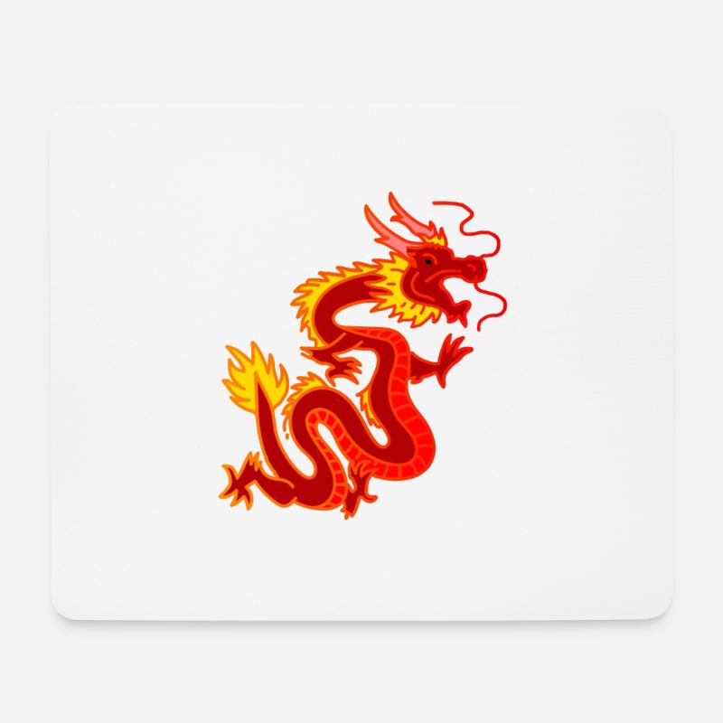 Drache - Mousepad (Querformat) - Weiß