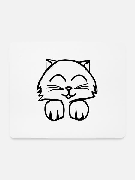 Süßes Katze Katzen Tshirt - Mousepad (Querformat) - Weiß