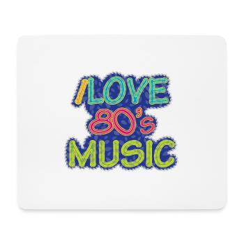 J'aime la musique des années 80 musique années cadeau geek années - Tapis de souris (format paysage) - blanc - Devant