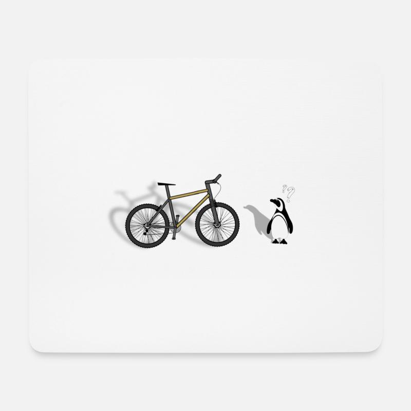 Pingouin montagne vélo vélo faune - Tapis de souris (format paysage) - blanc