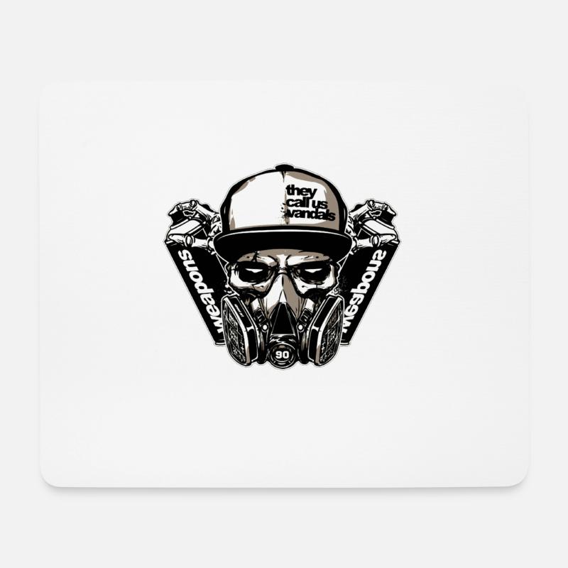 Gasmaske - Mousepad (Querformat) - Weiß