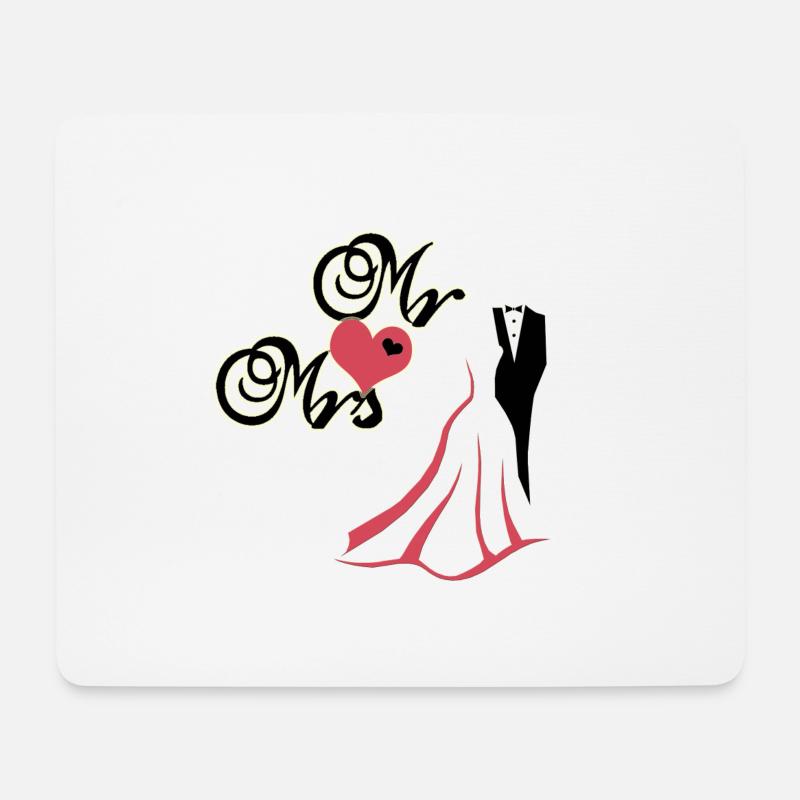mr and mrs wedding - Mousepad (Querformat) - Weiß