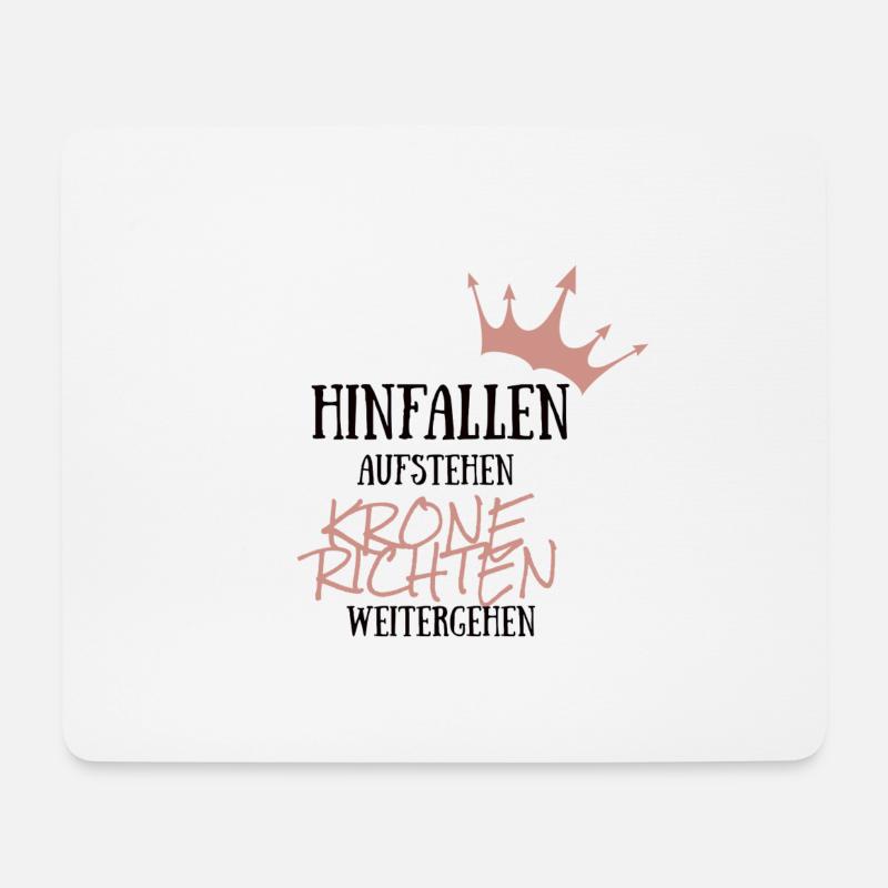 Hinfallen-Aufstehen-Krone richten-Weitergehen - Mousepad (Querformat) - Weiß