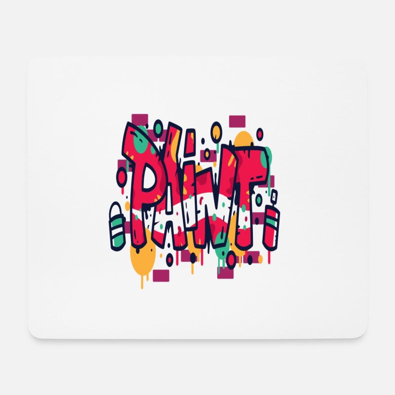 Peinture graffiti - Tapis de souris (format paysage) - blanc