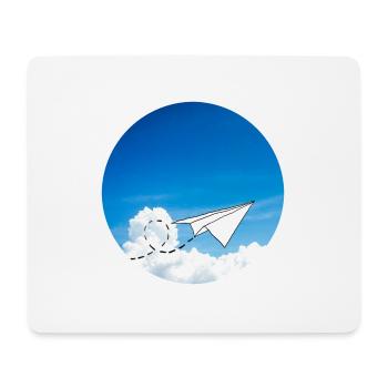 Origami Papierflieger dreht im Himmel seine Runden - Mousepad (Querformat) - Weiß - Vorne