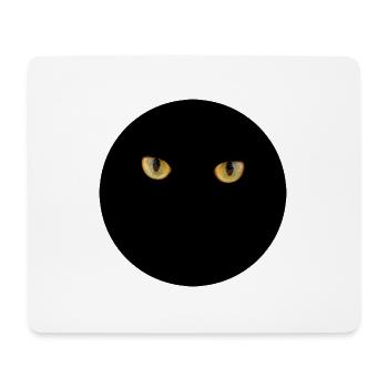 Yeux de chat dans le noir - Tapis de souris (format paysage) - blanc - Devant