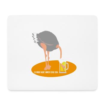 La tête dans le sable (Édition bière autruche) - Tapis de souris (format paysage) - blanc - Devant