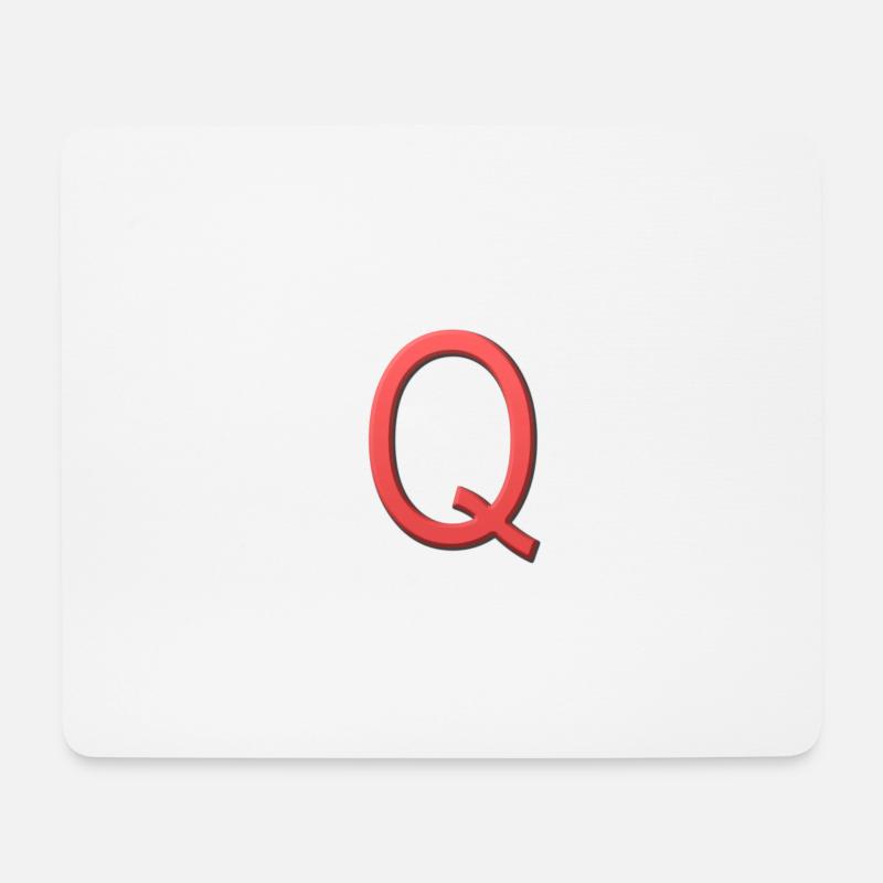 Q - Buchstabe - Mousepad (Querformat) - Weiß