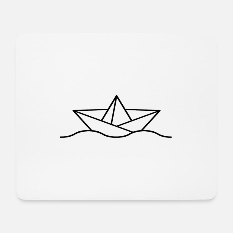 Papierboot - Mousepad (Querformat) - Weiß