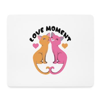 Chat chat amour miaou - Tapis de souris (format paysage) - blanc - Devant