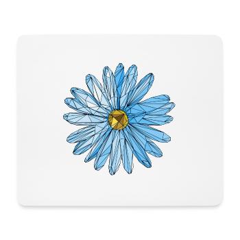 Flower blue triangle polygon art - Mouse Pad (horizontal) - white - Front