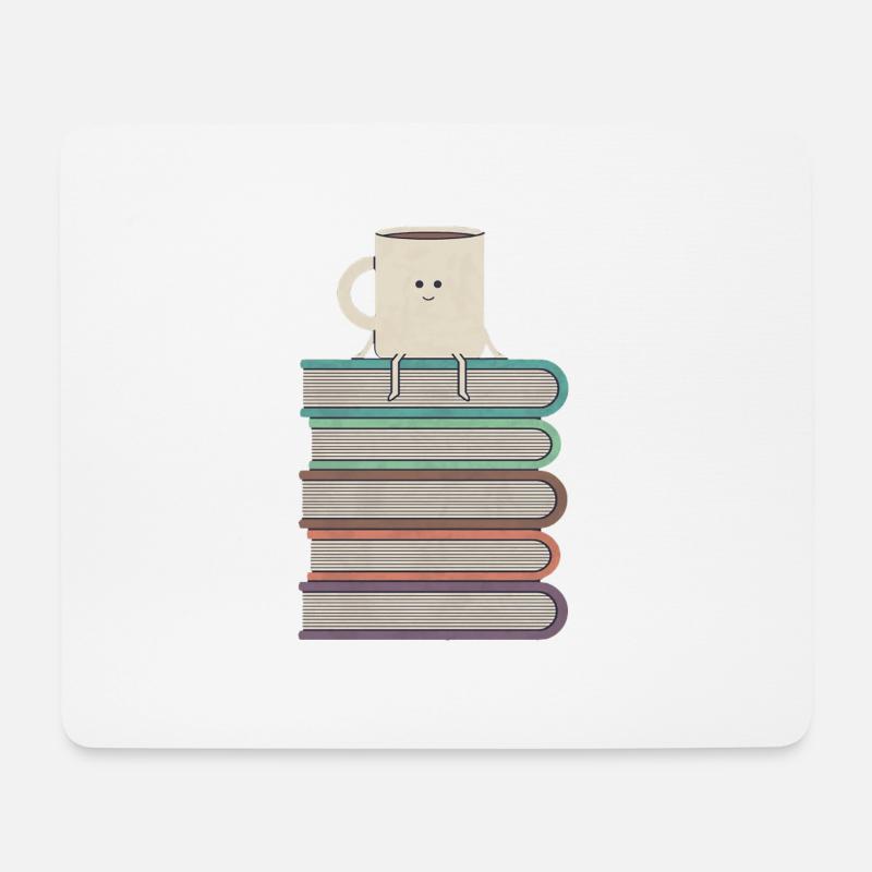 Kaffeebücher - Mousepad (Querformat) - Weiß